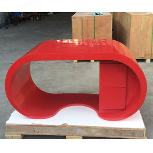 Escritorio de estación de trabajo de Venta caliente para 1 persona mesa de oficina en casa de piedra artificial roja hecha en China - Product Image 2