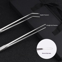 Kit d'outils modernes pour l'aménagement d'aquariums – 3 pièces : pinces, ciseaux, pelle plate en acier inoxydable écologique pour plantes aquatiques