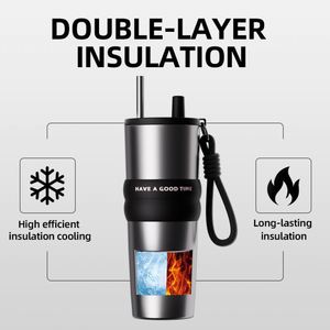 Vaso Térmico de Acero Inoxidable, Aislado, para Gimnasio y Deportes, con Tapa y Pajita Reutilizable, el <span class=keywords><strong>Mejor</strong></span> Vaso de Acero Inoxidable - Product Image 2