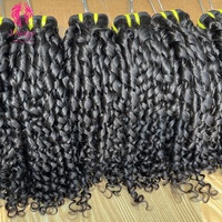 Lot de Cheveux Humains Vierges Brésiliens 10A Bouclés Coupe Pixie, Extensions Tissées avec Cuticules Alignées