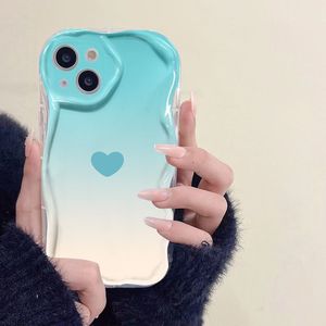 Blu <span class=keywords><strong>bianco</strong></span> amore <span class=keywords><strong>cuore</strong></span> stampa gelato bordo onda Silicone TPU custodia per telefono cellulare per <span class=keywords><strong>Iphone</strong></span> X Xr Xs Max 11 12 13 14 15 16 17 - Product Image 5