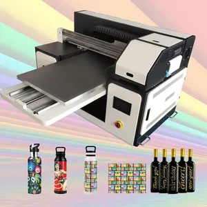 Pemasok digital Harga wajar printer uv a2 led uv pencetak stiker flatbed dengan pernis