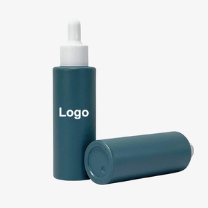 1.7oz 50ml <b>Empty</b> Cosmetic Serum Container Red pink Custom Unique Design Frosted Flat Shoulder Glass Essential Oil Dropper <b>Bottle</b> - Product Image 5