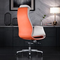 Chaise de bureau de direction de style italien, légère et luxueuse, avec dossier inclinable pivotant en cuir et accoudoirs, pour la maison, le bureau et l'utilisation informatique