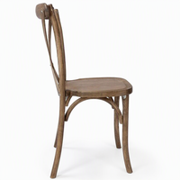 Chaise empilable en bois massif à dossier croisé pour événements, mariages et banquets, couleur antique, option de couleur personnalisée pour les lieux