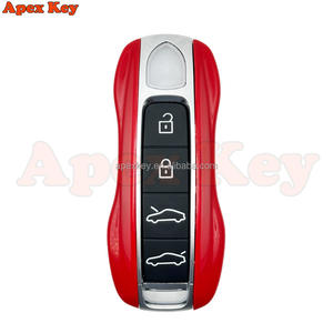 เคสกุญแจสำรองสีแดงคุณภาพสูงสวยงามสำหรับรถปอร์เช่ พร้อมสติกเกอร์สำหรับทำกรอบรูปศิลปะ - Product Image 6