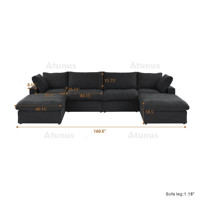 ATUNUS Grossiste Meubles de Salon Wabi Sabi Canapés Modulaires Sectionnels Noirs Nordiques