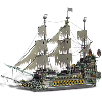 Reobrix 66037 Flying Dutchman Model 66011 Royal Sunshine Pirates Ship Bricks Blocks untuk Membangun Kapal dari Balok