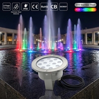 Projecteur LED sous-marin RGBW à changement de couleur, étanche IP68, contrôle DMX512 RDM, en acier inoxydable