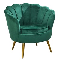 Moderner Einzelsessel Blumen-Samt-Sessel Moderner Freizeit-Einzelsofa-Stuhl Wohnzimmer-Holzmöbel