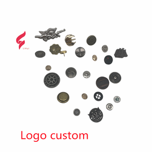 Nút áo may đo Lihui Hardware, logo tùy chỉnh, kiểu dáng trụ, dành cho áo denim & áo khoác, màu vàng nhạt, men tráng, làm từ hợp kim kẽm, dùng làm phụ kiện trang trí. - Product Image 5