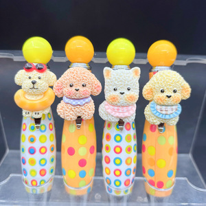 Penna Girevole a Forma di Cucciolo, Creativa, Colorata, Stile Ins, Pennello Cartoon, Effetto Scintillante, 5 Penne a 0.5mm, Confezione Bulk, Ingrosso - Product Image 2