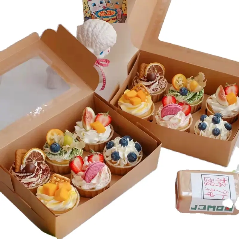 Пользовательские фирменные белые коробки для свадебного торта для пекарни с окном, складная коробка для торта для дня рождения