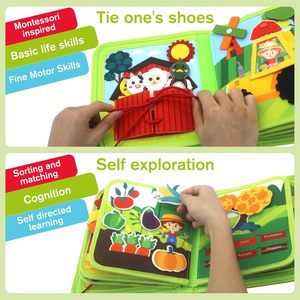 Tavola delle Attività Montessori 20 in 1, <span class=keywords><strong>Libro</strong></span> Sensoriale in Feltro <span class=keywords><strong>per</strong></span> Bambini 1-3 Anni, Giocattoli Educativi <span class=keywords><strong>per</strong></span> <span class=keywords><strong>Ragazzi</strong></span> e Ragazze - Product Image 3