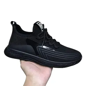 shuaida Boys black sneakers cheap comfortable running shoes wholesale