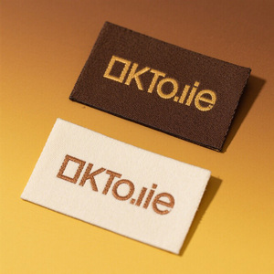 Fabricant d'étiquettes de vêtements tissées en Chine personnalisé Nom de <span class=keywords><strong>marque</strong></span> <span class=keywords><strong>Logo</strong></span> Design pour les étiquettes de vêtements privées - Product Image 2