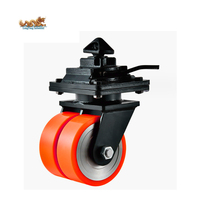 Roue pivotante économique en fonte et PU pour conteneur maritime, 3 tonnes, 8 pouces, avec double frein pour la logistique