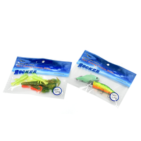 Échantillon gratuit hameçon en plastique souple pour crevettes et écrevisses Emballage personnalisé d'appâts avec ver de pêche Sac à fermeture éclair