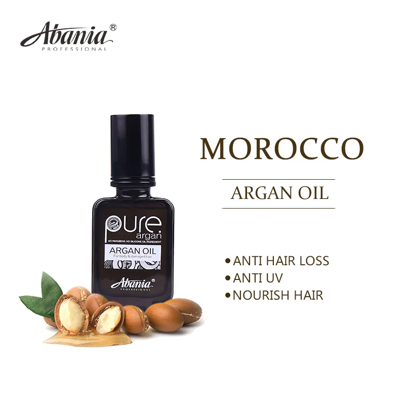 Óleo de argan para cabelos encaracolados, óleo orgânico de argan para cabelo e pele 100% puro e frio