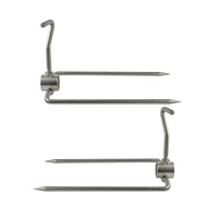 Vente en gros usine – Brochettes de rôtissoire à charbon de bois en acier inoxydable de 22 mm (x2)