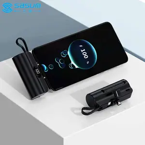 캡슐 미니 전원 고속 충전 케이블 미니 소형 휴대용 충전기 5000mah