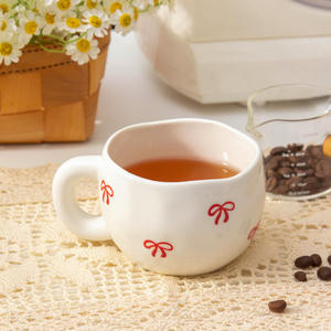 Taza de Café de Cerámica Hecha a Medida de 280 ml con Diseño de Lazo Rojo, Taza de Regalo para Parejas - Product Image 4