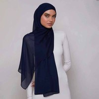 Modèle Hijab de couleur unie léger et souple de couleur personnalisée Hijab musulman pour un style de tous les jours