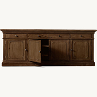 Buffet moderne en chêne pour salle à manger et salon, 4 portes, 4 tiroirs