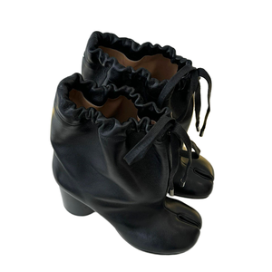 Botas Tabi de Cuero Chelsea con Cordones, Cómodas, Retro, Sencillas, con Punta Suave, Tacón Grueso de PU, Ligeras - Product Image 1