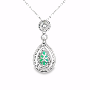 Poire coupée en laboratoire Cultiver des émeraudes Collier de luxe PT950 à maillons en platine Cadeaux de mariage - Product Image 4