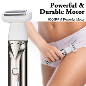 <span class=keywords><strong>Rasoir</strong></span> féminin 3-en-1 avec tête large, tondeuse à lame céramique fine, utilisation humide et sèche, IPX4, rechargeable par USB, pour maillot et aisselles, <span class=keywords><strong>rasoir</strong></span> indolore pour femme - Product Image 4