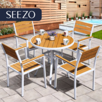 Vente flash 2026 Ensemble de table et de chaises de salle à manger en aluminium léger moderne pour l'extérieur, OEM commercial, patio, jardin, restaurant