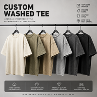 T-shirt en coton 100% de haute qualité, lavage à l'acide, 275 g/m², poids lourd, personnalisable, pour homme, style vintage, streetwear urbain