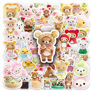 54 Pegatinas Kawaii de PVC de Alta Calidad, Decoraciones Personalizadas, Resistentes al Agua, Impresas con UV, Calcomanías de Anime Manga Rilakkuma - Product Image 3