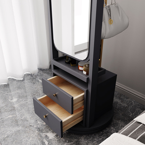 Vente en gros 360 °   <span class=keywords><strong>Miroir</strong></span> sur pied rotatif pleine longueur avec rangement, <span class=keywords><strong>miroir</strong></span> organisateur autoportant pour chambre et entrée - Product Image 4