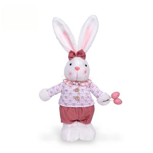 Lapin en peluche debout pour Pâques, adorable lapin habillé, jouet en peluche pour la décoration de la maison et les cadeaux de Pâques - Product Image 3