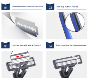 Men's <strong>Razor</strong> Stainless Steel Blade Manual <strong>Razor</strong> Triple Blade Disposable <strong>Razor</strong> - Product Image 3