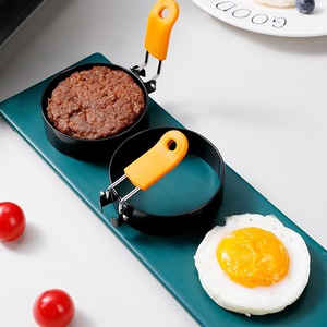 Anillo para huevos antiadherente, molde redondo para freír huevos, herramienta para cocinar panqueques con mango azul, uso conveniente - Product Image 4
