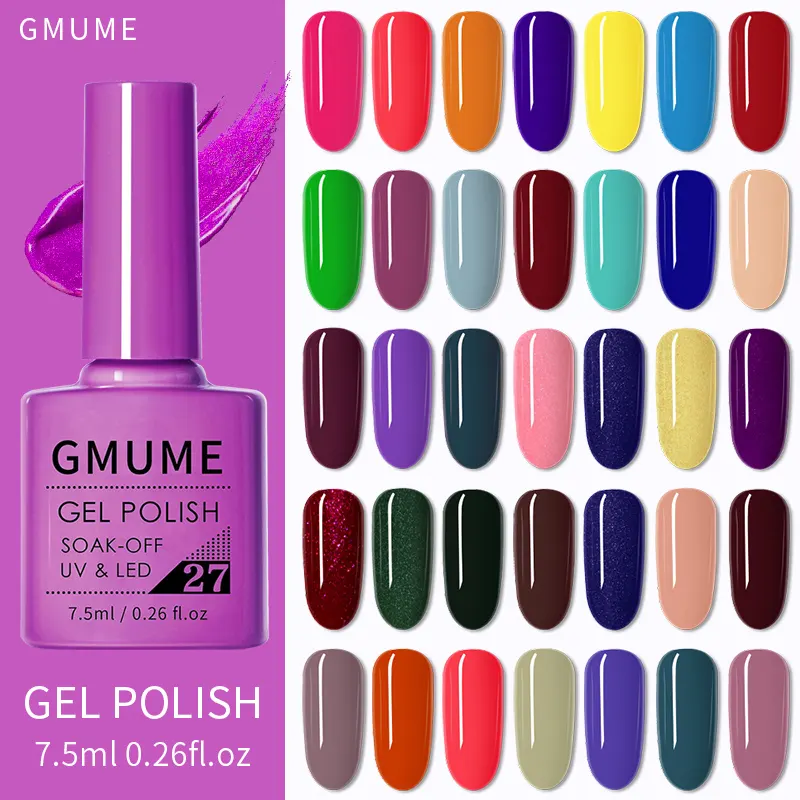 Gmume อุปกรณ์ศิลปะบนเล็บแบบกำหนดเองชื่อ88สีชุดไฟ LED UV ยาทาเล็บเจลสำหรับเด็กผู้หญิงและน้ำผึ้ง