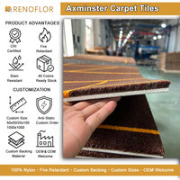 Dalles de moquette modulaires RENOFLOR Axminster ignifuges 100 % nylon à motif personnalisé de luxe pour hall d'hôtel