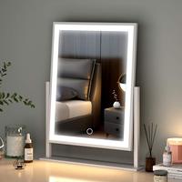 SHIJING Nuevo Holly Wood Round Smart LED Miroir cosmétique de courtoisie éclairé avec capteur tactile Loupe personnalisée pour le maquillage