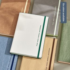 Carnet A5 personnalisé moderne à couverture rigide en cuir pour adolescents et adultes, avec fermeture élastique vibrante, boucle de marque-page portable, idéal pour l'étude, protection UV - Product Image 2