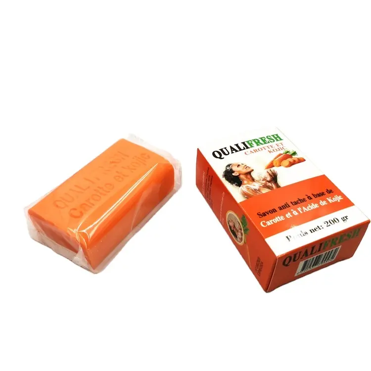 गर्म बिकने वाली 200 ग्राम गुणवत्ता वाली हाथ से बनी पपीता और गाजर पपीता नारियल स्नान व्हाइटनिंग साबुन बार