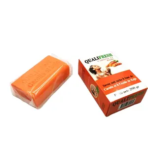 Hot Selling 200g Quality hand made Papaya and Carrot papaya coconut bath Whitening soap bar