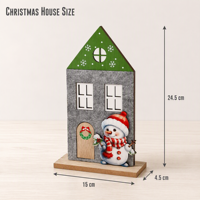 Décoration de Noël personnalisable pour table, maison en bois de style nordique rétro, décoration de Noël en bois