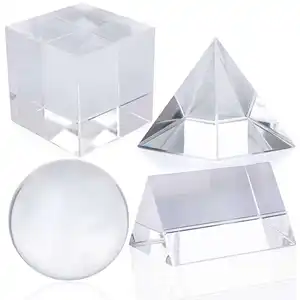 JY High Quality k9 Crystal 4 Pack Crystal Photography Prism Set 50mm Crystal Ball Triangular Prism