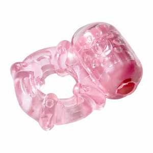 RC011F Penis Ring Red Transparent <b>Vibration</b> Massage <b>For</b> <b>Men</b> Sexual Health Product - Product Image 3