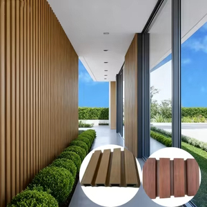 Panel de pared exterior de revestimiento de gran oferta, diseño de Panel de pared WPC para uso en jardín y cafetería - Product Image 1