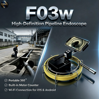 Endoscope portable haute définition FORBEST F03W avec compteur intégré, garantie 1 an pour la détection de canalisations souterraines