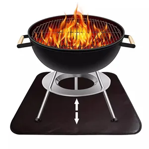 Estera de <span class=keywords><strong>chimenea</strong></span> debajo de la parrilla, cubierta y parrilla de Patio, parrilla de barbacoa, cubierta protectora de madera para césped - Product Image 1